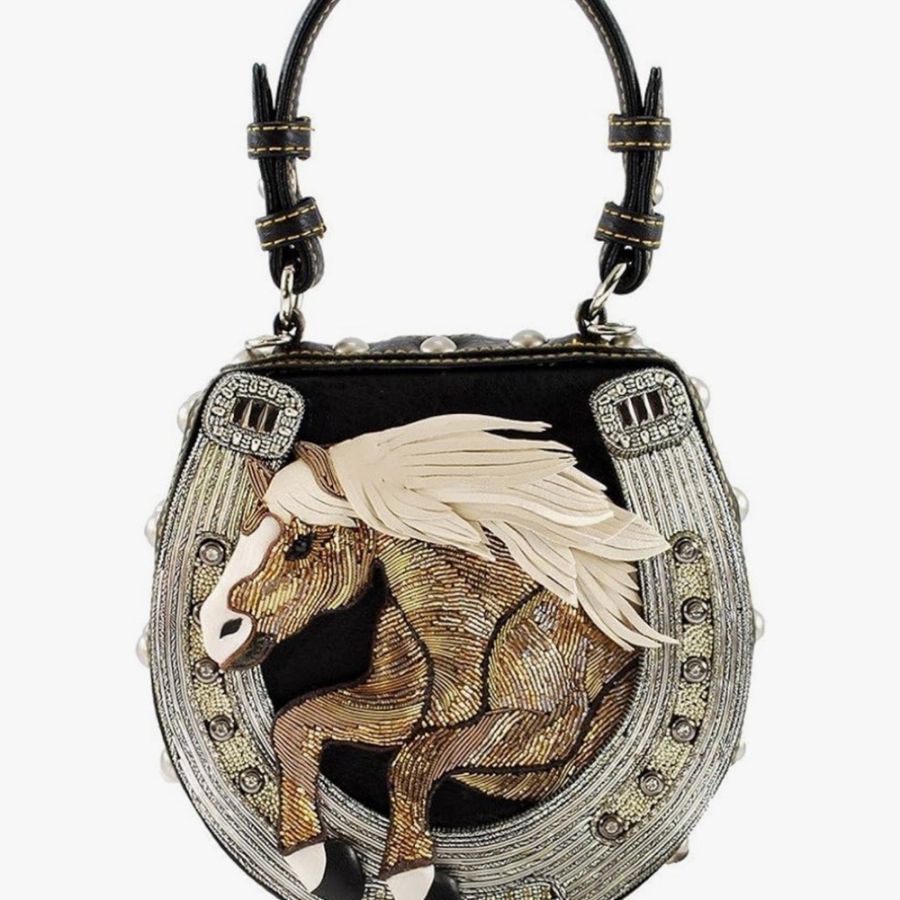 ISO Mary Frances Black and Silver Horse Design Shoulder Bag!
